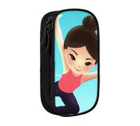 ULKMFFCF Gymnastics Game Printed Cute Pencil Case Pen Bag,Black - Large Capacity Students Stationery Pouch Pencil Box for School Office Travel Makeup