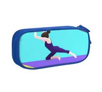 ULKMFFCF Gymnastics Game Printed Pencil Case Pen Bag,Blue - Large Capacity Students Stationery Pouch Pencil Box with Zipper for School Office Travel and Makeup