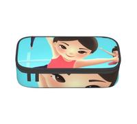 ULKMFFCF Gymnastics Game Printed Pencil Case with Compartments - Large Capacity Pen Case Bag Pouch Holder Makeup Bag for School, Office, Travel