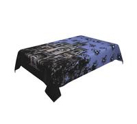ULKMFFCF Haunted Mansion Printed Fabric Tablecloth Table Cover 137x183 CM Washable Rectangular Table Cloth for Kitchen Dining Parties Weddings Festivals