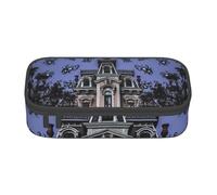 ULKMFFCF Haunted Mansion Printed Pencil Case with Compartments - Large Capacity Pen Case Bag Pouch Holder Makeup Bag for School, Office, Travel