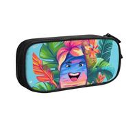 ULKMFFCF Hello Hawaii Printed Pencil Case Pen Bag,Black - Cute Students Stationery Pouch Pencil Box with Zipper for School Office Travel and Makeup
