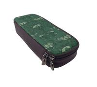 ULKMFFCF Hunter Green Floral Petals Pattern Printed Pencil Case Pen Bag - Pu Leather Students Stationery Pouch Pencil Box with Zipper for School Office Travel and Makeup