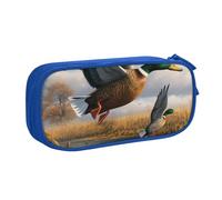 ULKMFFCF Hunting Flying Wild Ducks by The Lake Printed Pencil Case Pen Bag,Blue - Large Capacity Students Stationery Pouch Pencil Box with Zipper for School Office Travel and Makeup