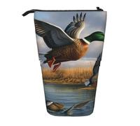 ULKMFFCF Hunting Flying Wild Ducks by The Lake Printed Standing Telescopic Pencil Case - Cute School Pencil Pouch, Makeup Bag, Cosmetic Bag, Pen Holder