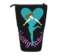 ULKMFFCF I Love Gymnastics Printed Standing Telescopic Pencil Case - Cute School Pencil Pouch, Makeup Bag, Cosmetic Bag, Pen Holder