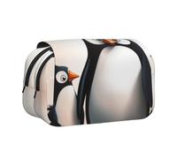 ULKMFFCF I Love Penguins Print Double Layer Pencil Case Flip Pen Pouch Organizer for Students, School Supplies, Travel Organizer