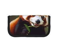 ULKMFFCF Little Red Panda Printed Canvas Pencil Case - Large Capacity School Office Organizer Pen Bag Cosmetic Bag