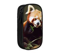 ULKMFFCF Little Red Panda Printed Cute Pencil Case Pen Bag,Black - Large Capacity Students Stationery Pouch Pencil Box for School Office Travel Makeup