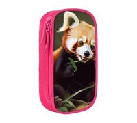 ULKMFFCF Little Red Panda Printed Cute Pencil Case Pen Bag,Pink - Large Capacity Students Stationery Pouch Pencil Box for School Office Travel Makeup