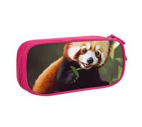 ULKMFFCF Little Red Panda Printed Pencil Case Pen Bag,Pink - Cute Students Stationery Pouch Pencil Box with Zipper for School Office Travel and Makeup