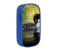 ULKMFFCF Loon Nature Bird Printed Cute Pencil Case Pen Bag,Blue - Large Capacity Students Stationery Pouch Pencil Box for School Office Travel Makeup