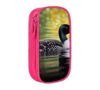 ULKMFFCF Loon Nature Bird Printed Cute Pencil Case Pen Bag,Pink - Large Capacity Students Stationery Pouch Pencil Box for School Office Travel Makeup