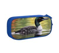 ULKMFFCF Loon Nature Bird Printed Pencil Case Pen Bag,Blue - Cute Students Stationery Pouch Pencil Box with Zipper for School Office Travel and Makeup