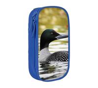 ULKMFFCF Loon Nature Bird Printed Students Pencil Case Pen Bag,Blue - Large Capacity Stationery Pouch Pencil Box with Zipper for School Office Travel and Makeup