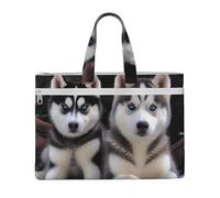 ULKMFFCF Lovely husky Printed Canvas Document Bag Zipper File Tote Bag Handbag Briefcase with Handle for School Office Travel