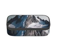 ULKMFFCF Melting Snow Mountain Printed Pencil Case with Compartments - Large Capacity Pen Case Bag Pouch Holder Makeup Bag for School, Office, Travel