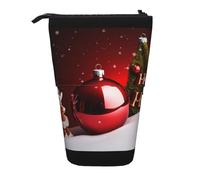 ULKMFFCF Merry Christmas Art Printed Standing Telescopic Pencil Case - Cute School Pencil Pouch, Makeup Bag, Cosmetic Bag, Pen Holder