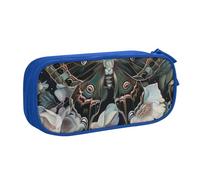 ULKMFFCF Moth That Looks Like A Peacock Printed Pencil Case Pen Bag,Blue - Large Capacity Students Stationery Pouch Pencil Box with Zipper for School Office Travel and Makeup