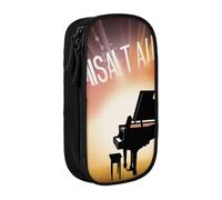 ULKMFFCF Musical Theatre Printed Cute Pencil Case Pen Bag,Black - Large Capacity Students Stationery Pouch Pencil Box for School Office Travel Makeup