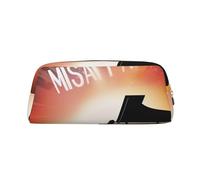 ULKMFFCF Musical Theatre Printed Leather Pencil Case for Students Girls Boys - Cute Gold Zip Pen Pencil Pouch Office School Adult Stationary Organiser Makeup Bag