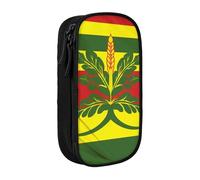 ULKMFFCF Native Hawaiian Flag Printed Cute Pencil Case Pen Bag,Black - Large Capacity Students Stationery Pouch Pencil Box for School Office Travel Makeup