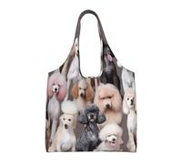 ULKMFFCF Oodles of Poodles Printed Canvas Tote Bag for Women Reusable Handbag Shopping Shoulder Bag for School Work Travel