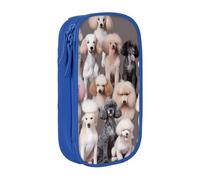 ULKMFFCF Oodles of Poodles Printed Cute Pencil Case Pen Bag,Blue - Large Capacity Students Stationery Pouch Pencil Box for School Office Travel Makeup