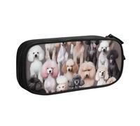 ULKMFFCF Oodles of Poodles Printed Pencil Case Pen Bag,Black - Cute Students Stationery Pouch Pencil Box with Zipper for School Office Travel and Makeup