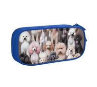 ULKMFFCF Oodles of Poodles Printed Pencil Case Pen Bag,Blue - Cute Students Stationery Pouch Pencil Box with Zipper for School Office Travel and Makeup