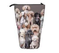 ULKMFFCF Oodles of Poodles Printed Standing Telescopic Pencil Case - Cute School Pencil Pouch, Makeup Bag, Cosmetic Bag, Pen Holder