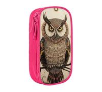 ULKMFFCF Owl Beliefs Printed Cute Pencil Case Pen Bag,Pink - Large Capacity Students Stationery Pouch Pencil Box for School Office Travel Makeup