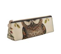 ULKMFFCF Owl Beliefs Printed Triangle Pencil Case - Cute Leather Zip Pouch for School, Office, Travel and Makeup