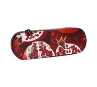 ULKMFFCF Pomegranate Painting Printed Hard Shell Pencil Case Pen Bag - PU Leather Students Stationery Pouch Pencil Box for School Office Travel and Makeup