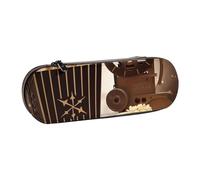 ULKMFFCF Popcorn and Film Equipment Printed Hard Shell Pencil Case Pen Bag - PU Leather Students Stationery Pouch Pencil Box for School Office Travel and Makeup