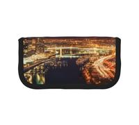 ULKMFFCF Portland at Night Printed Canvas Pencil Case - Large Capacity School Office Organizer Pen Bag Cosmetic Bag