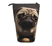 ULKMFFCF Pretty Pug Printed Standing Telescopic Pencil Case - Cute School Pencil Pouch, Makeup Bag, Cosmetic Bag, Pen Holder