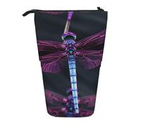 ULKMFFCF Purple Dragonfly Printed Standing Telescopic Pencil Case - Cute School Pencil Pouch, Makeup Bag, Cosmetic Bag, Pen Holder