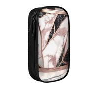 ULKMFFCF Rose Gold Marble Printed Cute Pencil Case Pen Bag,Black - Large Capacity Students Stationery Pouch Pencil Box for School Office Travel Makeup