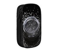 ULKMFFCF Shiny Silver Glitter Printed Cute Pencil Case Pen Bag,Black - Large Capacity Students Stationery Pouch Pencil Box for School Office Travel Makeup