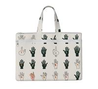 ULKMFFCF Sign Language Alphabet art Printed Canvas Document Bag Zipper File Tote Bag Handbag Briefcase with Handle for School Office Travel