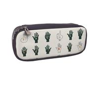 ULKMFFCF Sign Language Alphabet Art Printed Pencil Bag Pen Case for Boys Girls - PU Leather Cute Stationery Pouch Holder for School Office Travel Makeup