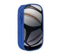 ULKMFFCF Slight Flight Sports Ball Printed Students Pencil Case Pen Bag,Blue - Large Capacity Stationery Pouch Pencil Box with Zipper for School Office Travel and Makeup