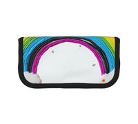 ULKMFFCF Small Rainbow Printing Printed Canvas Pencil Case - Large Capacity School Office Organizer Pen Bag Cosmetic Bag