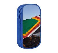 ULKMFFCF South Africa Flag Printed Cute Pencil Case Pen Bag,Blue - Large Capacity Students Stationery Pouch Pencil Box for School Office Travel Makeup