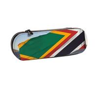 ULKMFFCF South Africa Flag Printed Hard Shell Pencil Case Pen Bag - PU Leather Students Stationery Pouch Pencil Box for School Office Travel and Makeup