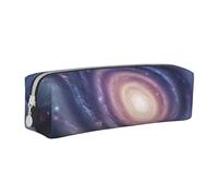 ULKMFFCF Space Spiral Cosmic Energy Printed Leather Pencil Case - Cute Zip Pouch for School, Office, Travel and Makeup
