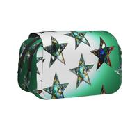 ULKMFFCF Stars Eastern Stars Print Double Layer Pencil Case Flip Pen Pouch Organizer for Students, School Supplies, Travel Organizer