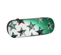 ULKMFFCF Stars Eastern Stars Printed Hard Shell Pencil Case Pen Bag - PU Leather Students Stationery Pouch Pencil Box for School Office Travel and Makeup