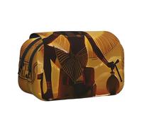 ULKMFFCF Sun Old Egyptian Timeless Grace Print Double Layer Pencil Case Flip Pen Pouch Organizer for Students, School Supplies, Travel Organizer